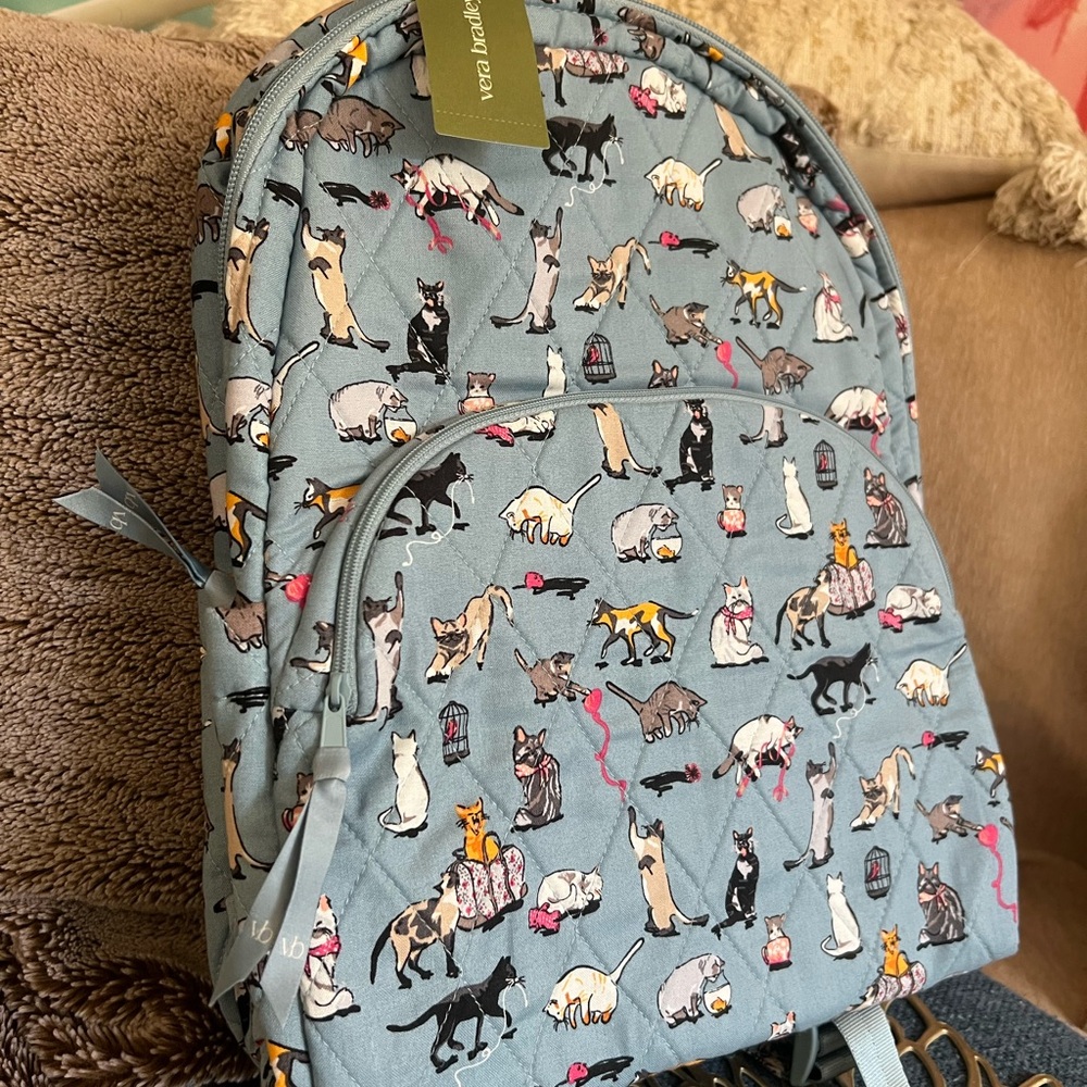 Vera Bradley Cat Meow Arona Big Backpack